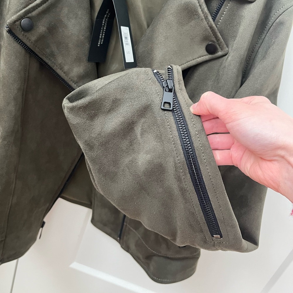 Olive Green Suede Jacket - Picture 5 of 6